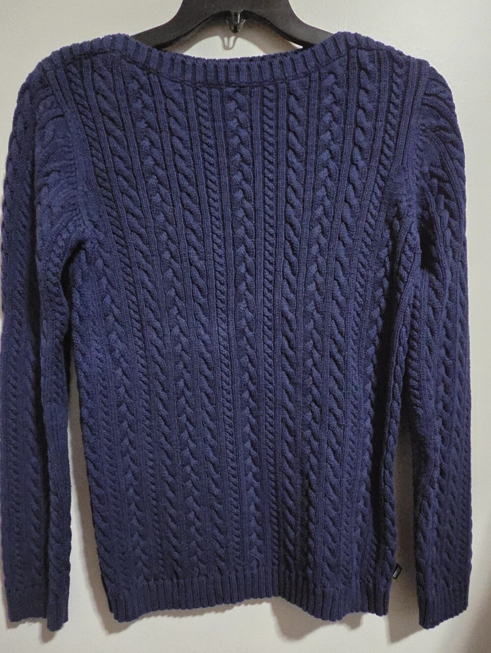 Ralph Lauren Womens Navy Cable-Knit Crewneck Sweater